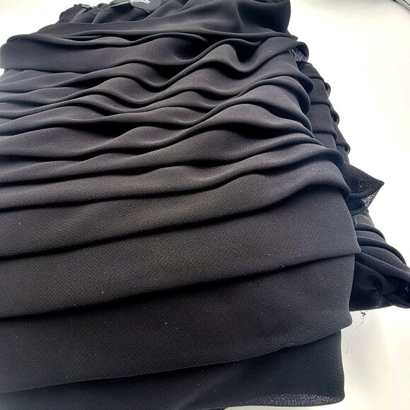 Vintage Searlet Nite  Womens Black Sleeveless Tiered Midi Dress Size 8 - Picture 4 of 11